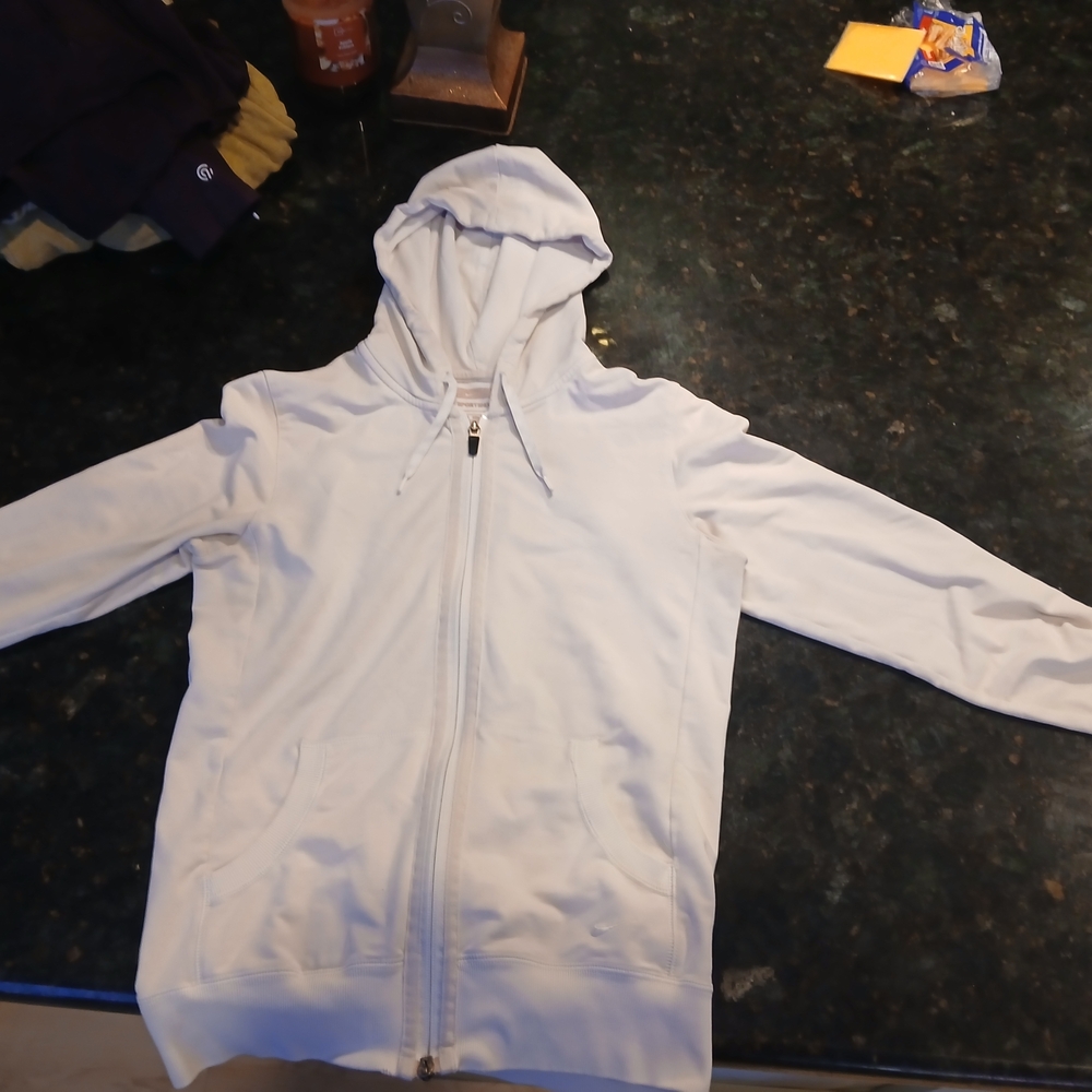 Nike White Sports Hoodie